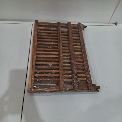 utoplike Collapsible 2-Tier teak wood drying dish rack - 17" x 9" - teak (model: YMWDJ) image 3