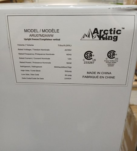arctic king compact Upright freezer - 56" x 22" x 22" - 7cu.ft. - white (model: aru07m2aww) image 18
