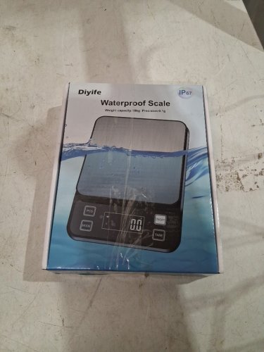 Diyife  Waterproof  Rechargeable Plug in Kitchen food Scale with Adjustable LCD Display - 22LBS CAP - BLACK/GREY image 2