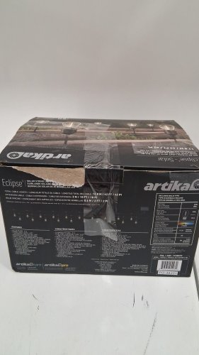 artika outdoor waterproof Eclipse Solar String Light with 20 led bulbs *LIGHTS ONLY* - 350lm - 42ft - black (model: 1938099) image 2