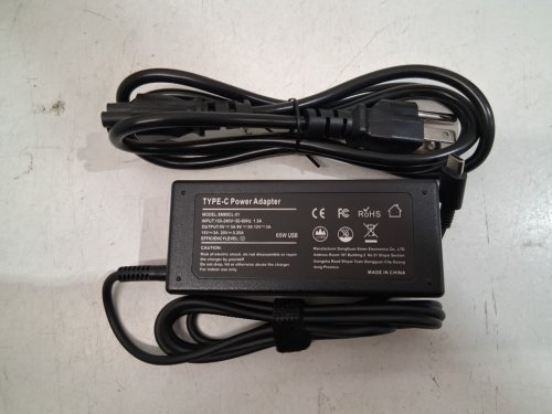 REPLACEMENT FAST CHARGING USB-C POWER ADAPTER FOR CHROMEBOOK LAPTOPS - 65W - BLACK (MODEL: sm65cl-01) image 2