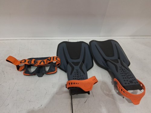 3PC Oceanic Adult Snorkeling Set - LARGE/EXTRA LARGE- Black/Orange - (Model: 2622091) image 4