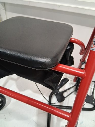 DRIVE MEDICAL 4 WHEEL ROLLATOR WALKER WITH BASKET - 300LBS CAPACITY - RED (MODEL: 10257RD-1) image 5