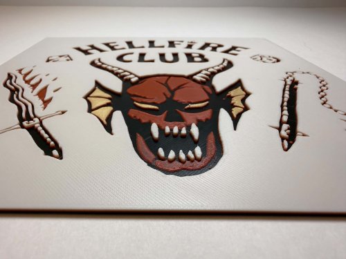 8"x8" 3D Printed - Hellfire Club - Stranger Things - Printed Photo image 2