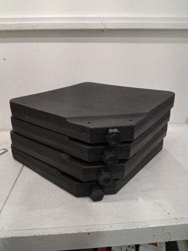 4PC  Plastic Patio Umbrella Base Weight Stand for Outdoor 132LBS TOTAL WEIGHT- Black (MODEL:CHTBP15BY4) image 4
