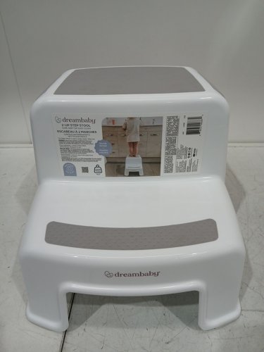 DREAMBABY 2-UP STEP STOOL - 200LBS CAPACITY - 10.5" x 14" x 12.5" - WHITE/GREY (MODEL: L687/LC687) image 2