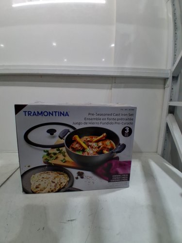 3PC tramontina pre-seasoned cast iron set - 7QT (11") - BLACK (MODEL : 1901865) image 2