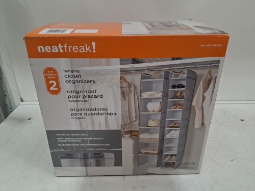 2PC Neatfreak Hanging Closet OrganizerS - 6 SHELF / 10 SHELF - GREY (MODEL: 1832728) image 2