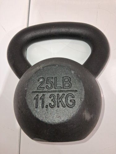 YES4ALL solid cast iron kettlebell - 25lbs - black image 3