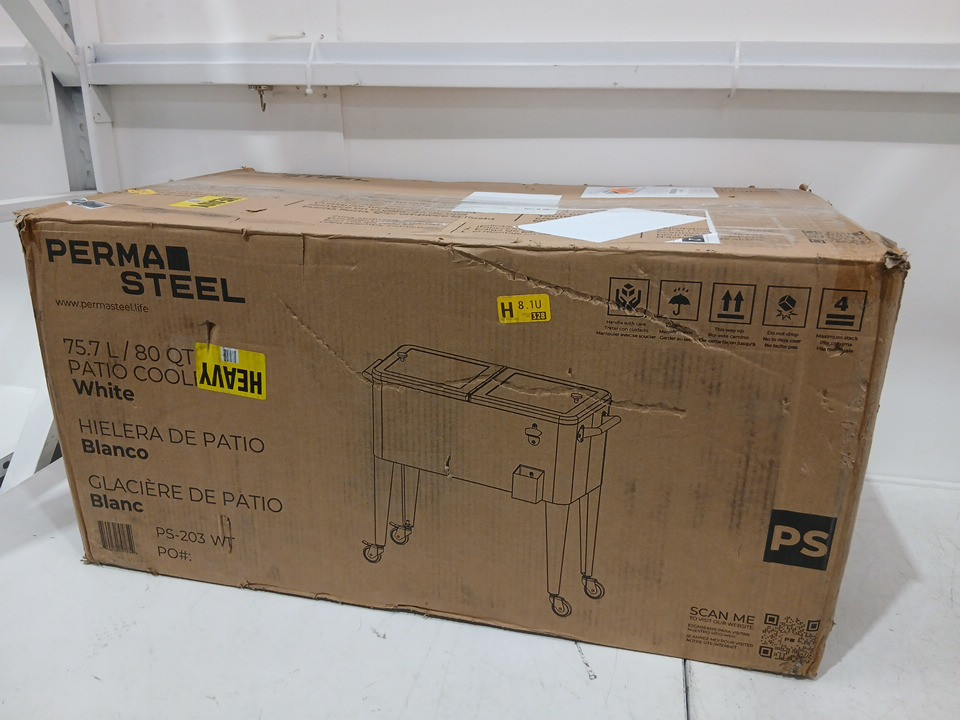 Permasteel Classic Outdoor Patio Cooler - 80qt - white (model: ps-203-wt ) image 2