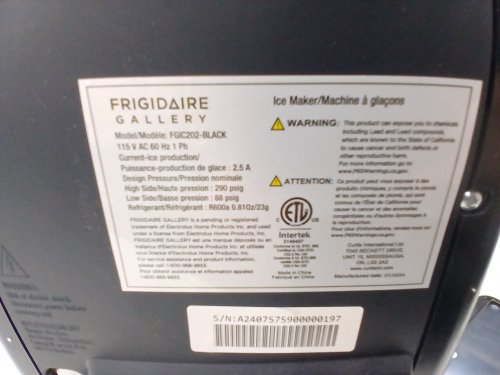 FRIGIDAIRE GALLERY COUNTERTOP NUGGET ICE MAKER - 44LBS of Ice PER DAY (MODEL: FGIC202-BLACK) image 8