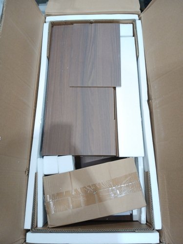 Costway Buffet Cabinet with 3 Doors and Pull-out Drawer - 32" x 35.5" x 16" - Brown (Model: JV10842) image 5