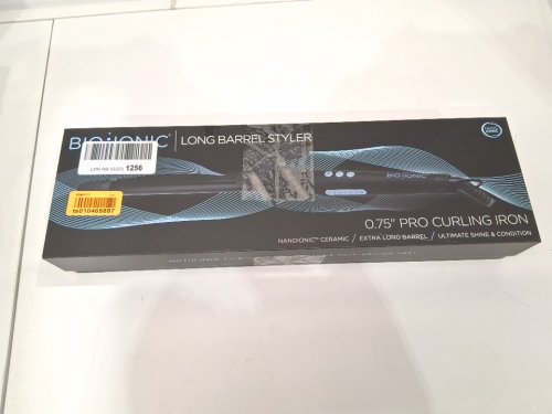 BIO IONIC LONG BARREL STYLER PRO CURLING IRON - 0.75"- BLUE/BLACK (MODEL: Z-FGTST-CL-0.75) image 2