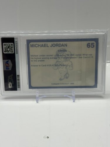 PSA GRADED EX 5 1989 NORTH CAROLINA MICHAEL JORDAN COLLEGIATE COLLECTION CARD image 3