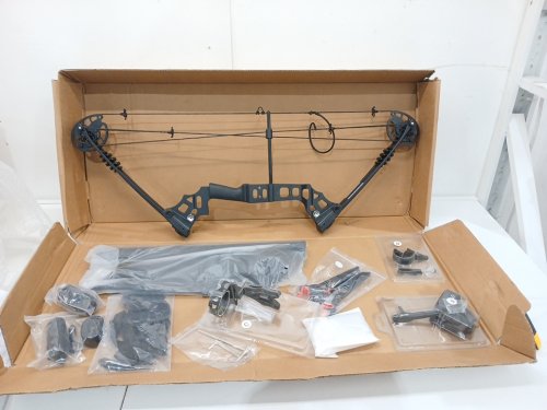 Archery Compound Hunting Bow with arrows and accessories - R/H - 30LBS to 70LBS cap - Black image 3