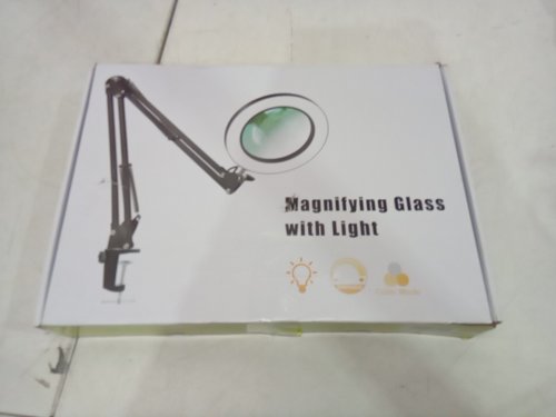 Magnifying Glass with Light and Stand - 12x \ 5" - black image 2