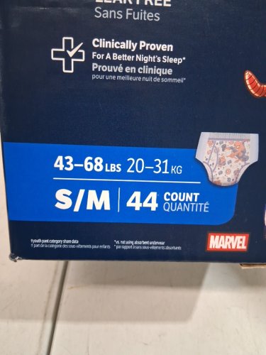 44PK boy's GOODNITES NIGHT TIME disposable training UNDERWEAR - small/medium (43-68lbs) - MARVEL SPIDERMAN image 3