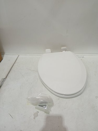 MAYFAIR LANNON SLOW-CLOSE ENAMELED WOOD ELONGATED TOILET SEAT - 18.5" - WHITE (MODEL: 1843SLOW 000) image 3