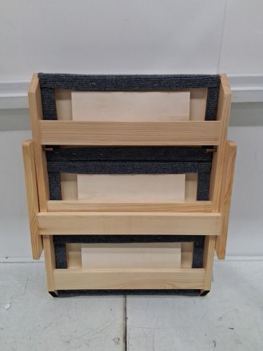 3-Step Collapsible Staircase Style Padded Wooden Pet Steps for Small/Medium Pets - 150LB Max - Natural/Blue (Model: ZD-25DOG05) image 4