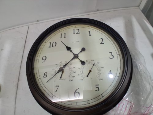 ACURITE WALL CLOCK WITH THERMOMETER AND HYGROMETER  24" WEATHERED BLACK (MODEL: 75473M) image 4