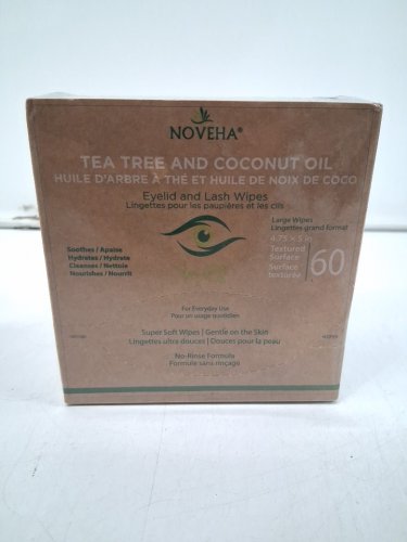 60pk NOVEHA TEA TREE AND COCONUT Eyelid and Lash Wipes image 2