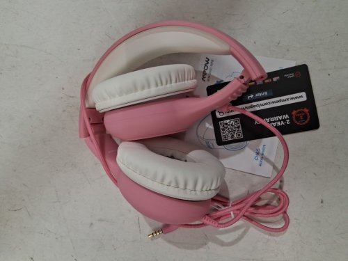 kid's mpow wired headphones - pink/white (model: bh297b) image 2
