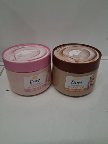 2pc DOVE BODY SCRUBS - 425G EACH - himalayan salt & rose oil/ brown sugar & coconut butter image 2