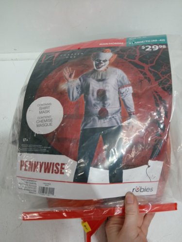 2PC RUBIES IT PENNYWISE COSTUME - EXTRA LARGE - WHITE / RED / BLACK (ITEM: 700199) image 2