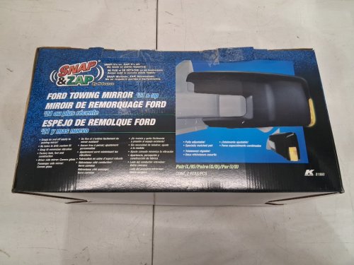 2PK K-SOURCE ZAP & SNAP, SNAP ON TOWING MIRRORS FOR FORD F150 2021 AND UP -  7" x 17" x 4" - BLACK (MODEL: 81860) image 6