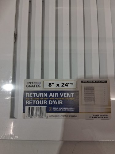 inte-grates cold air return wall vent cover - 8" x 24" - white (model:  IGFPD824R-WH) image 3