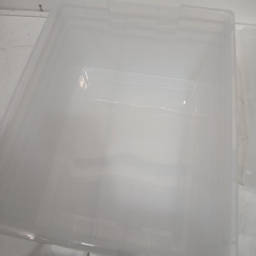 4pk STERILITE DEEP CLIP PLASTIC STORAGE BOX, 14" x 11" x 6.25" - CLEAR/blue image 4