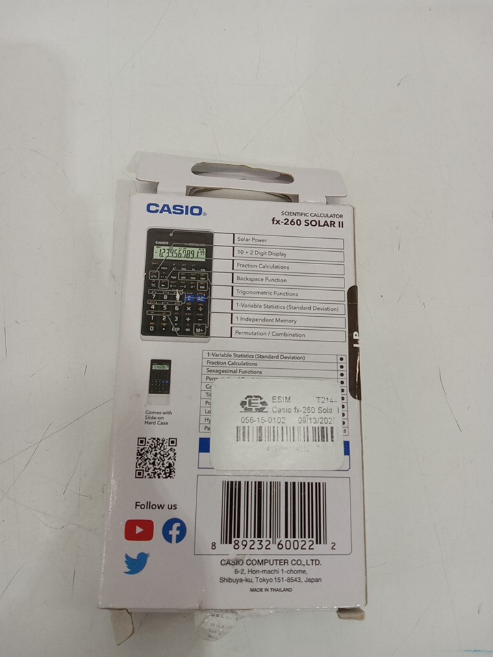 Casio Scientific Calculator - 5" x 3" - Black (Model: FX-260 SOLARII) image 3
