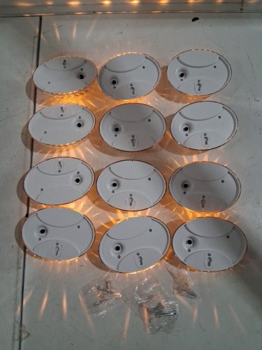 12pk solar powered led fence lights - 4"x3"/each - warm yellow image 2