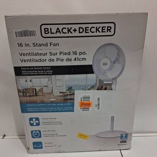 BLACK+DECKER STAND FAN - 16" - WHITE (MODEL: BFSR16W) image 2
