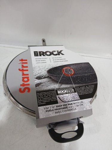 STARFRIT THE ROCK NON-STICK DEEP FRY PAN WITH glass LID - 12" / 5QT - BLACK (Model: 	030907-004-0000) image 4
