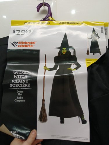 2pc women's way to celebrate wicked witch costume with hat - large - black image 3
