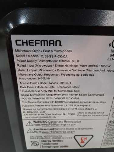 CHEFMAN 10 power levels eco mode child safety lock countertop microwave - 0.7 cu.ft - stainless steel (model: RJ55-SS-7-ck-ca) image 4