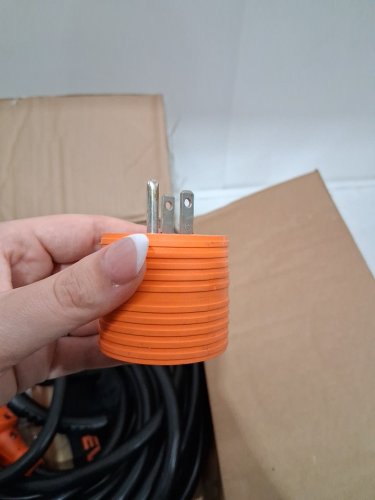 RV Extension Cord Female Plug, with LED Power Indicator, Handle for RV Trailer - 100FT | 10AWG/3C | 30a | tt-30p / tt-30R |  125V 2500 - black / orange - (model: RV30H/RV30H-RA) image 6