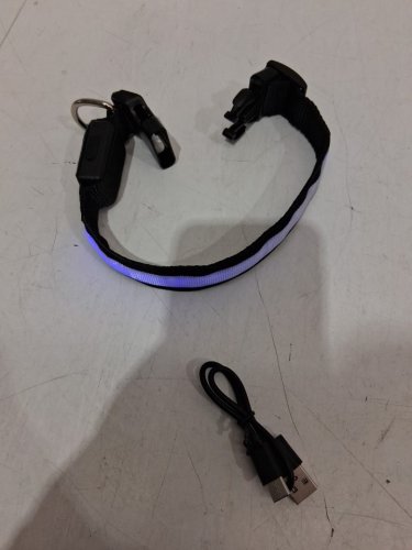 Nepfaivy Rechargeable Light up Dog Collar - small - multi coloured/black image 4