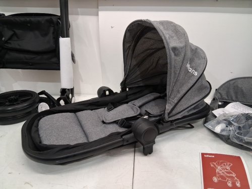infans 2-in-1 baby stroller with adjustable canopy - 39.5" x 29" - grey (model: bb5224gR) image 6
