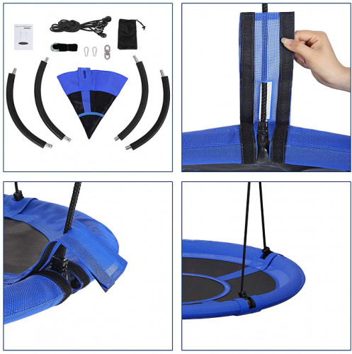 SONGMICS Saucer Tree Swing - 40" & 700LB Load, Includes Hanging Kit, Blue and Black (UGSW001Q01) image 4