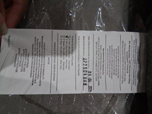 UNBRANDED Memory Foam Mattress Topper -3" -FULL- GREY /WHITE image 4