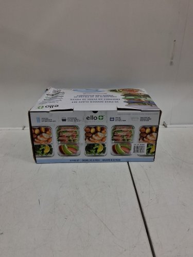 10PC Ello Colour Lock Divided Glass Meal Prep Set - 800ML - MULTICOLOUR (MODEL:1901809) image 2