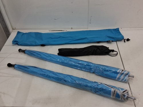 2Pk QTree 360°Adjustable UV Protection Large Beach Umbrellas with Universal Clamps - blue/Black (Model: LBU-002) image 4