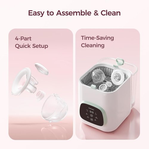 Momcozy Breast Pumps S12 Pro Quick -Hands-Free Wearable and Wireless Pump with DoubleFit Hybrid Flange - 3 Modes and 9 Levels - Smart Display-DoubleFit Hybrid Flange - white image 2