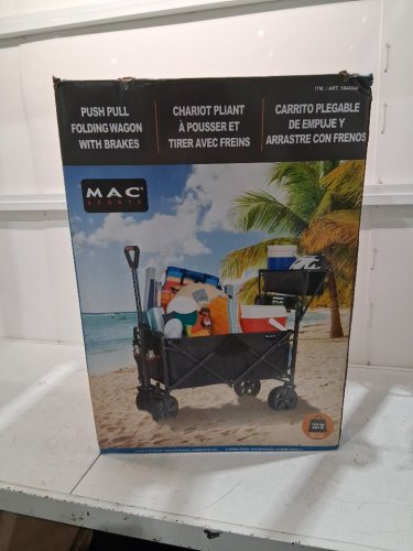 Mac Sports Deluxe Push Pull Folding Wagon with Brakes-350LBS max-black (model: 1844246) image 2