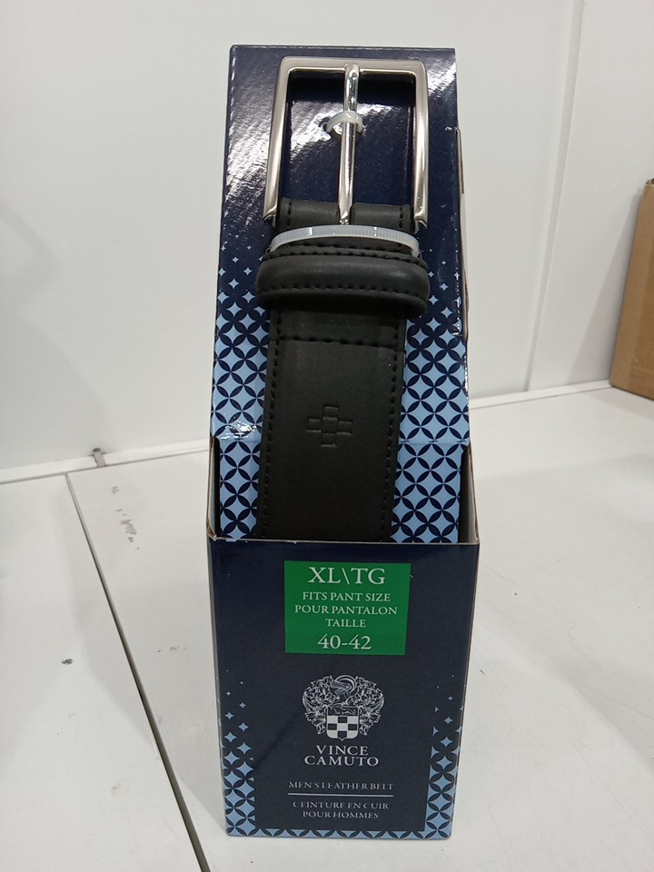 MEN'S Vince Camuto Leather Belt - EXTRA LARGE (Fits Pant Size 40-42) - Black (STYLE: 1969087) image 2