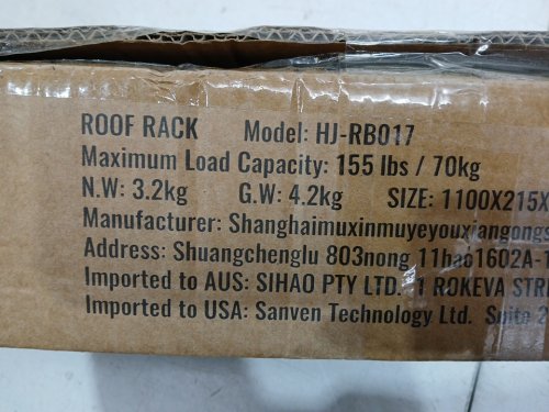 2PC Universal Roof Rack Cross Bars - 41" - 155lbs max - for SUVs, Sedans, and Vans - black (model: hj-rb017) image 3