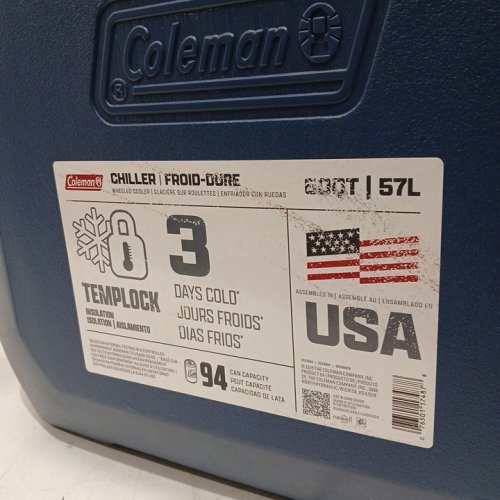 coleman Chiller Cooler With Wheels - 60QT/57L - dark blue/black (model:  2231508) image 3