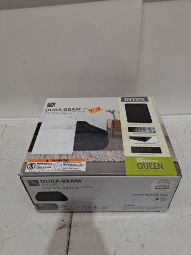 INTEX DURA-BEAM PLUS SELF-INFLATING/DEFLATING AIR MATTRESS WITH BUILT-IN pillow air PUMP and carrying bag - QUEEN - 16.5" X 60" X 80" - navy blue (MODEL: ‎64123ED) image 2